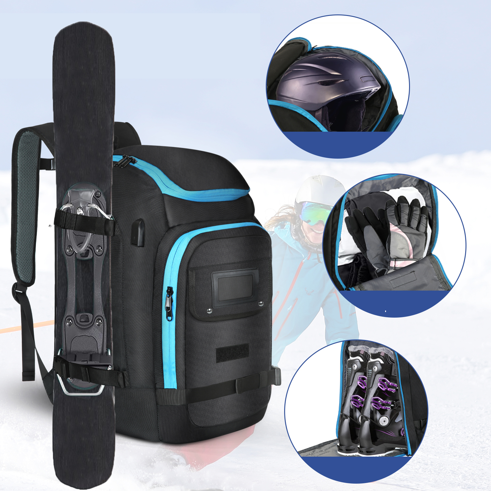 Ski Glove Waterproof - Ski Boots Bag Outdoor Skiing Capacity