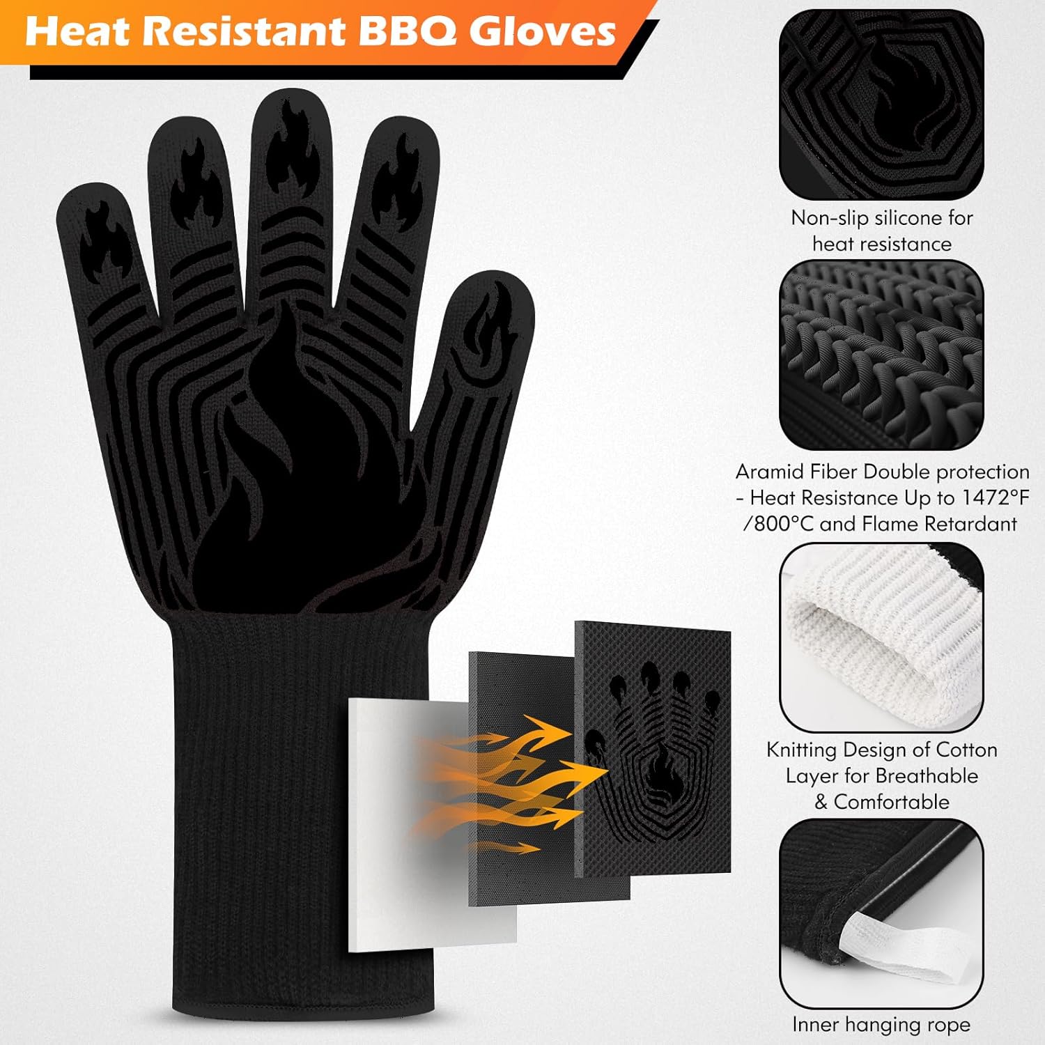 BBQ Gloves, 1472°F Heat Resist - Heat Resistant Glove incelemesi ve fiyatı