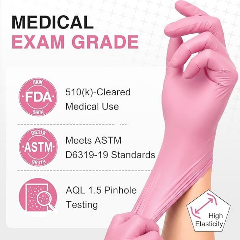 Pink Nitrile Disposable Gloves - Latex Disposable Glove incelemesi ve fiyatı