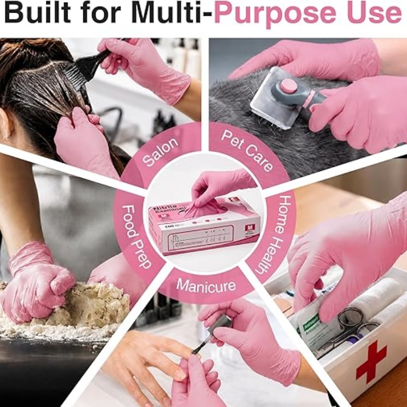 Pink Nitrile Disposable Gloves - Latex Disposable Glove incelemesi ve fiyatı