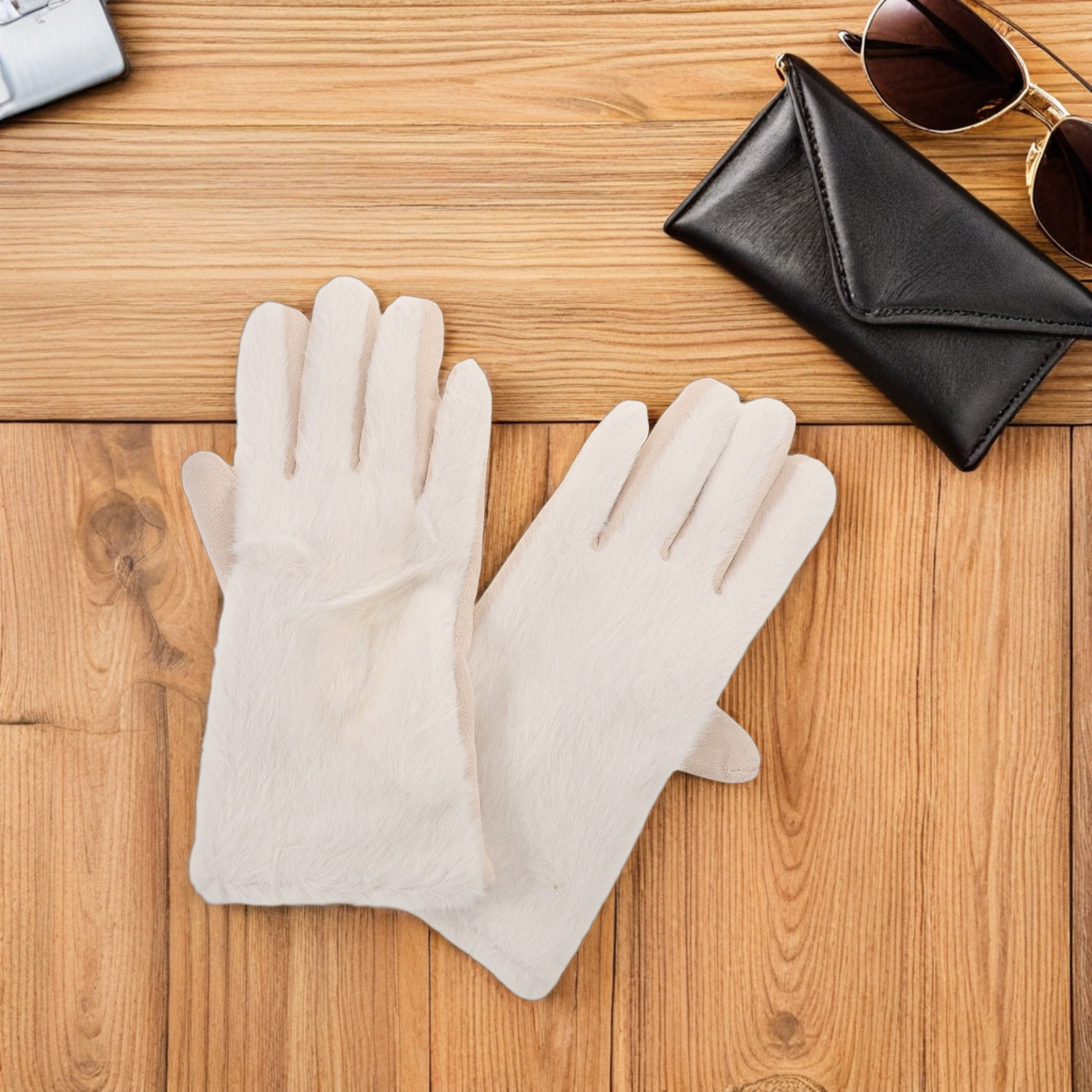 1Pair Fashion White Women Warm - Winter Glove Insulated incelemesi ve fiyatı