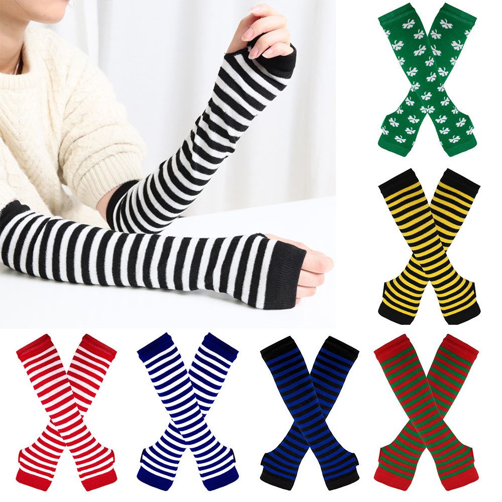 Striped Knitted Handschoenen L - Fingerless Glove Knit incelemesi ve fiyatı