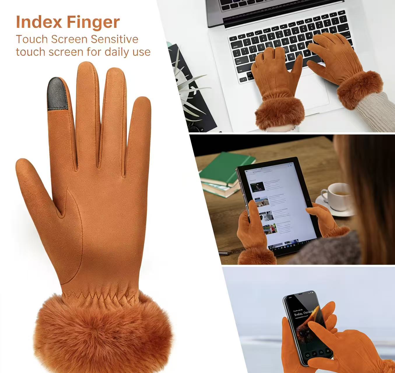 Women's Deerskin Warm Gloves A - Wool Glove Lined incelemesi ve fiyatı