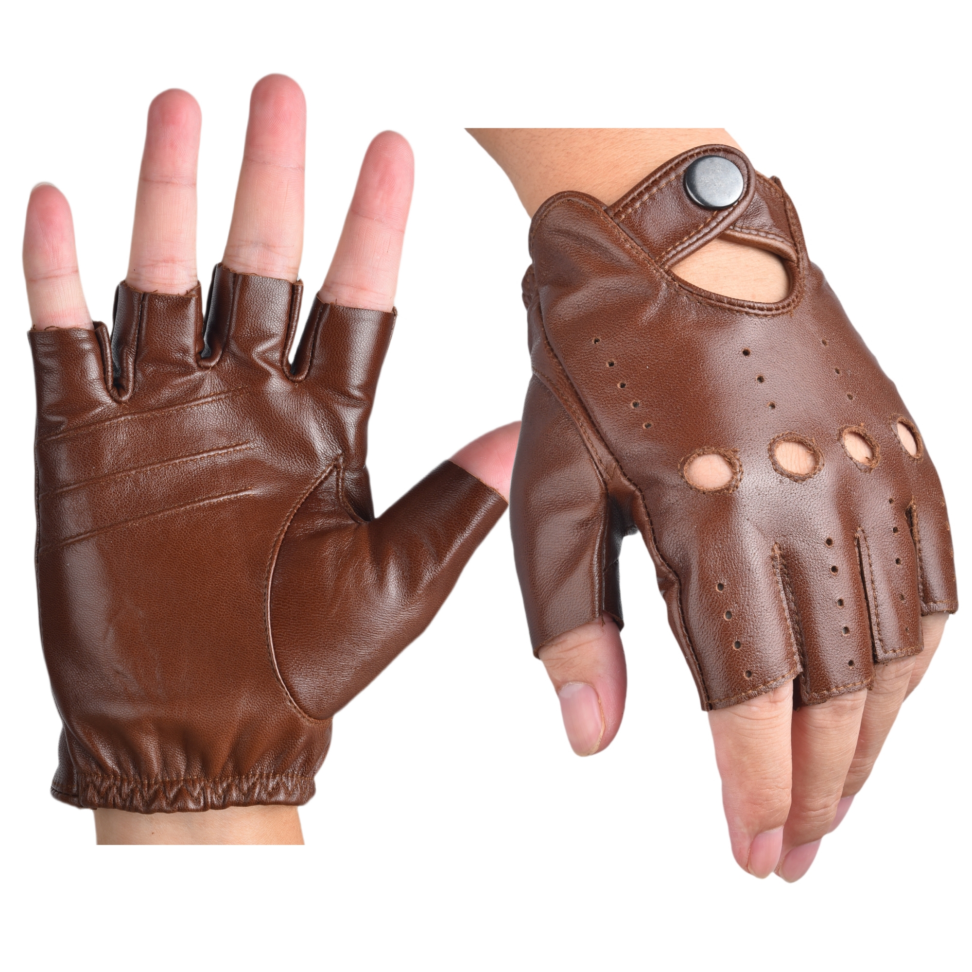 Mens Fingerless Half Finger Le - Leather Driving Glove incelemesi ve fiyatı