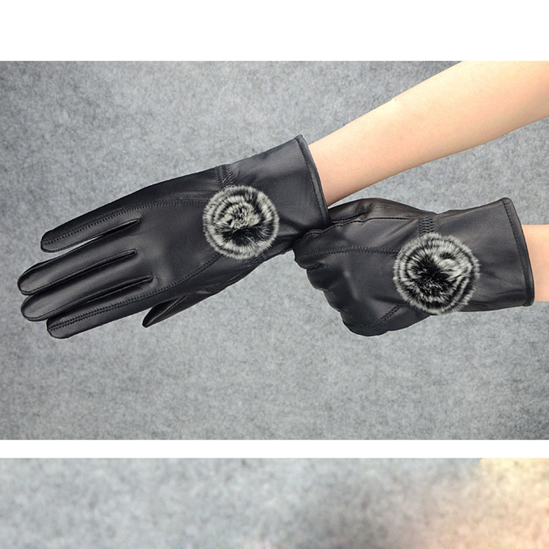 Women Winter Genuine Leather G - Wool Glove Lined incelemesi ve fiyatı