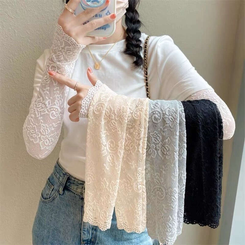Women Long Lace Gloves Fishnet - Fingerless Glove Knit incelemesi ve fiyatı