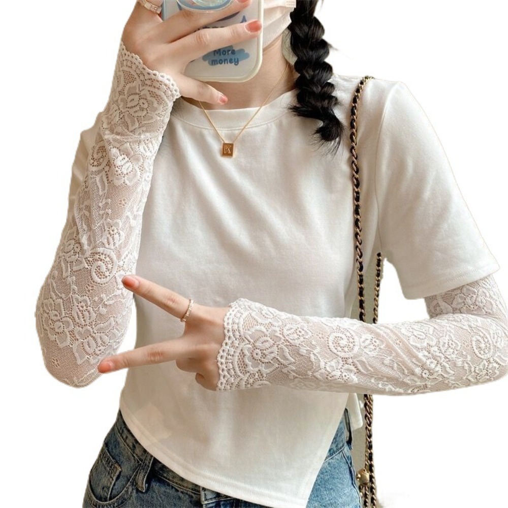 Women Long Lace Gloves Fishnet - Fingerless Glove Knit incelemesi ve fiyatı
