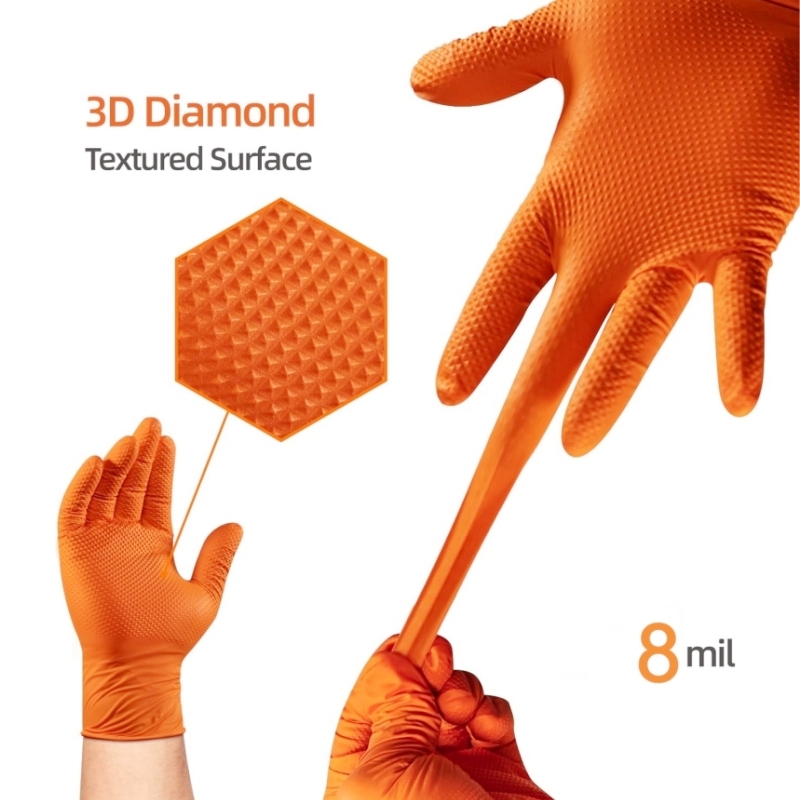 Heavy Duty Orange Nitrile Glov - Nitrile Mechanic Glove incelemesi ve fiyatı