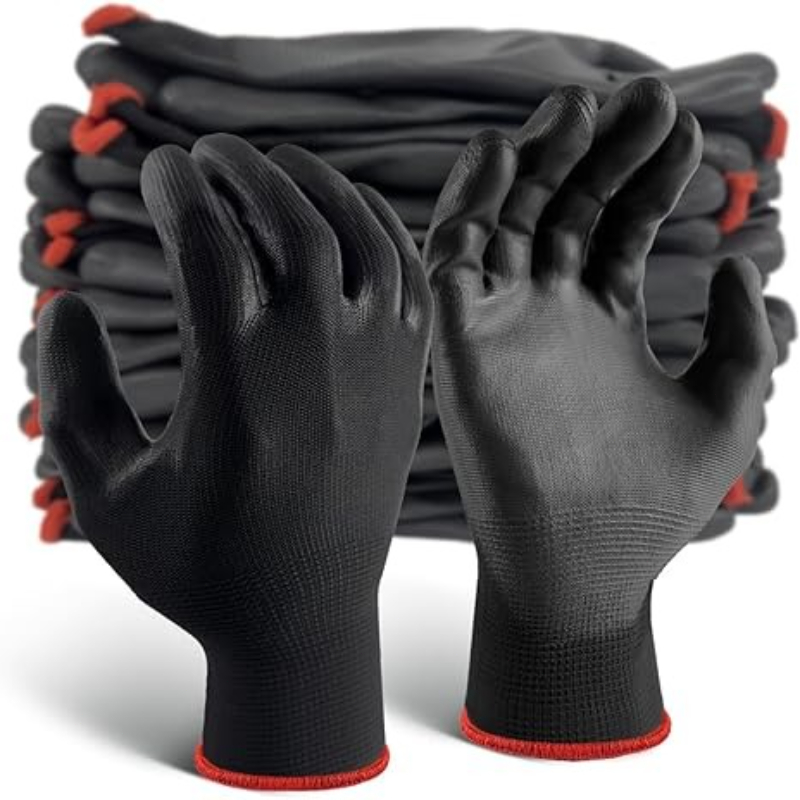 6/12/18PCS Black PU Coating Gl - Nitrile Mechanic Glove incelemesi ve fiyatı