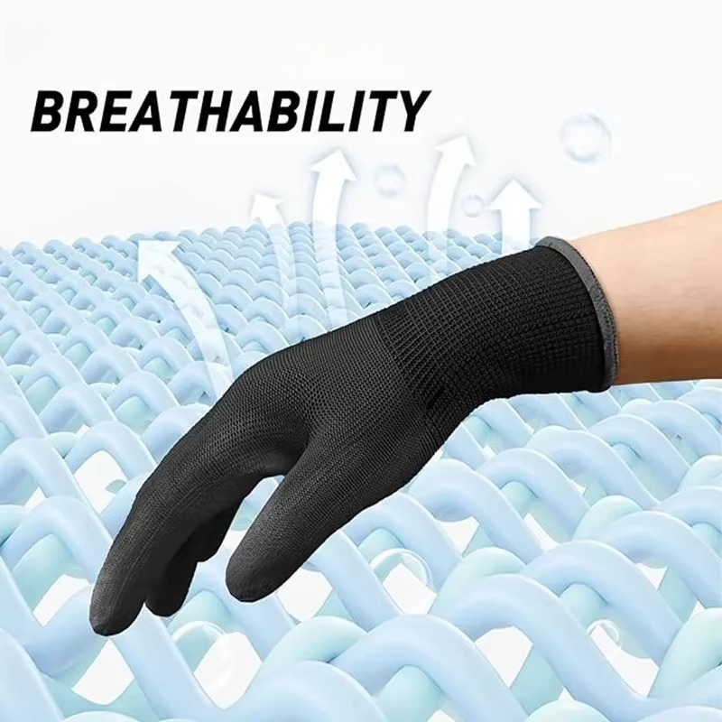 6/12/18PCS Black PU Coating Gl - Nitrile Mechanic Glove incelemesi ve fiyatı