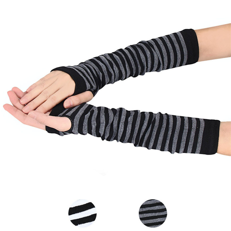 Women Long Sleeve Gothic Strip - Fingerless Glove Knit incelemesi ve fiyatı