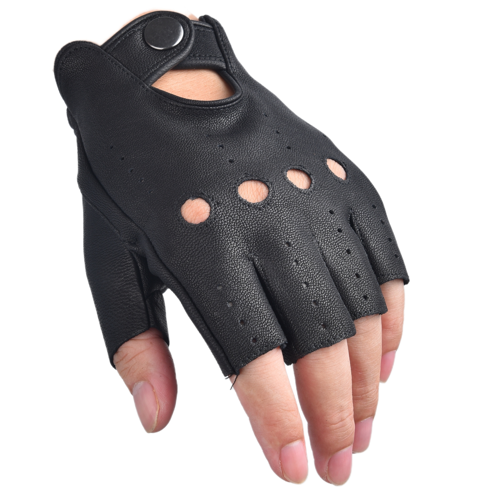 Mens Fingerless Gloves Half Fi - Leather Driving Glove incelemesi ve fiyatı